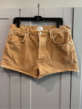 Citizens Of Humanity Tan High-Rise Denim Cutoff Shorts